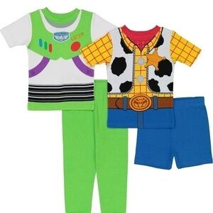 AME Kids' Toy Story BUZZ LIGHTYEAR & WOODY Cotton 4-Piece Sleepwear Set NWT